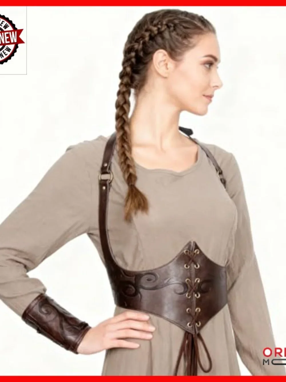 Faux Leather Corset Belt Adjustable Medieval Viking Cinch